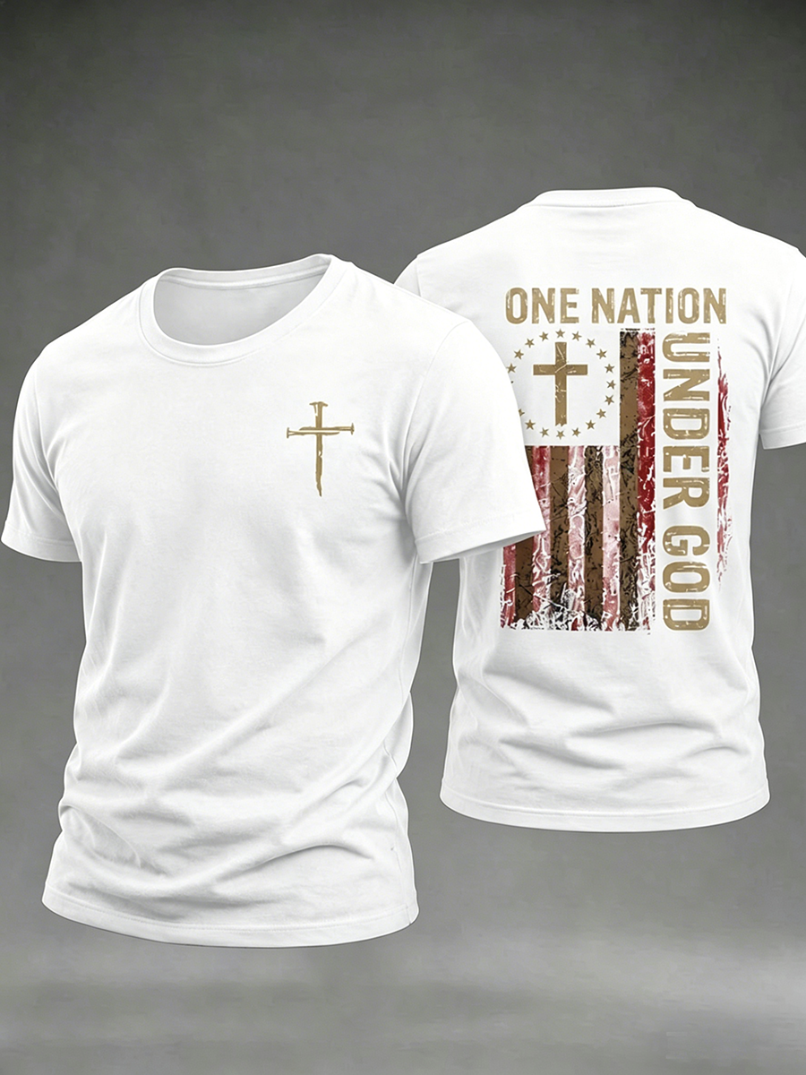 250Th Anniversary Faith Cross Printed Round Neck T-Shirt In The United States