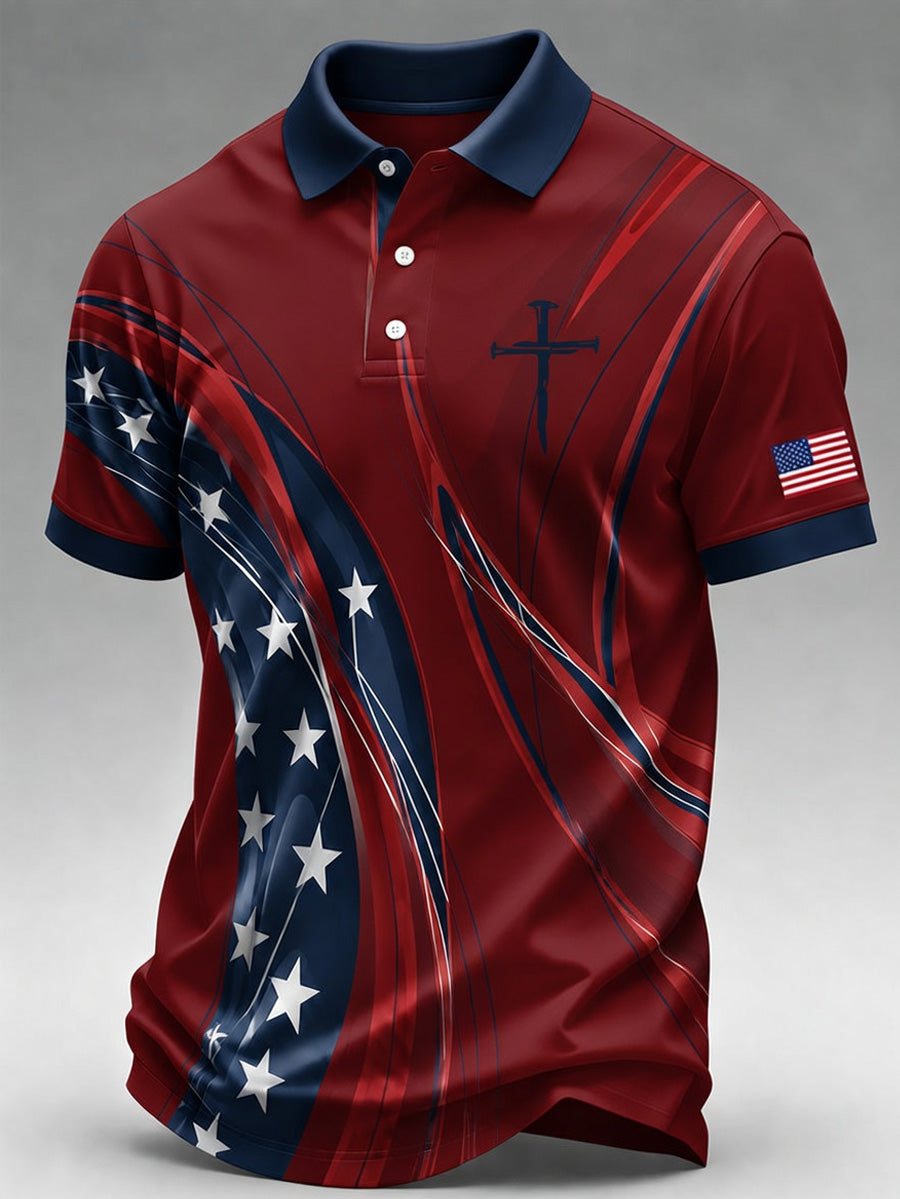 Men's 250th Anniversary Print Short-sleeve Polo Shirt
