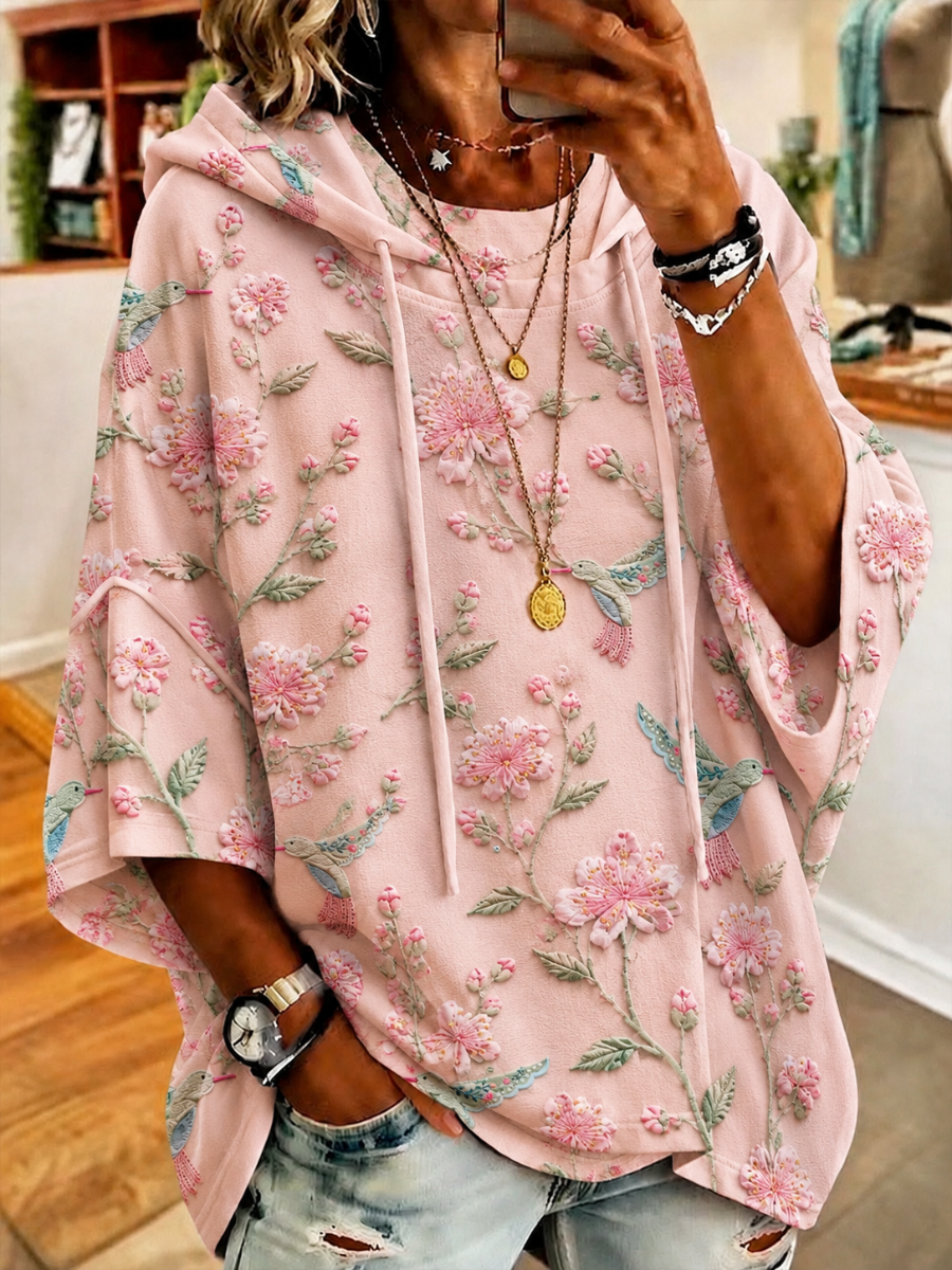 Women's Floral Print Hoodie