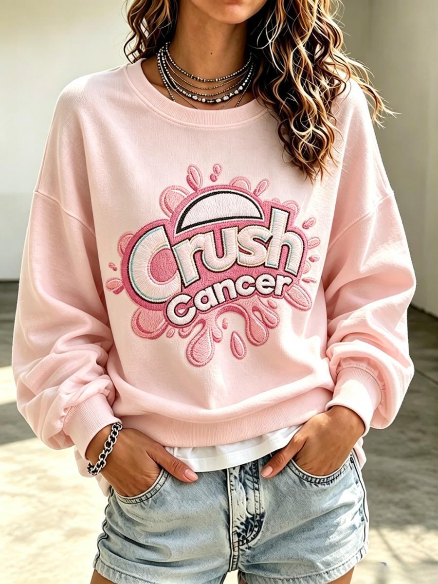Women's Breast Cancer Awareness Crew Neck Sweatshirt