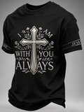 Men's Faith Cross Printed Casual T-Shirt