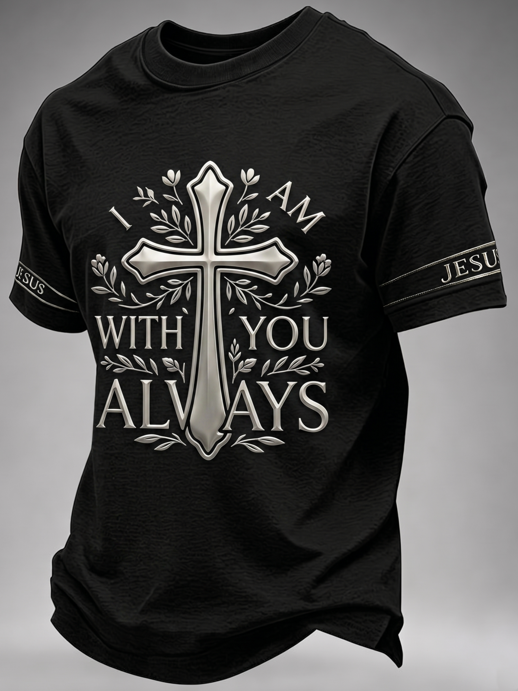Men's Faith Cross Printed Casual T-Shirt