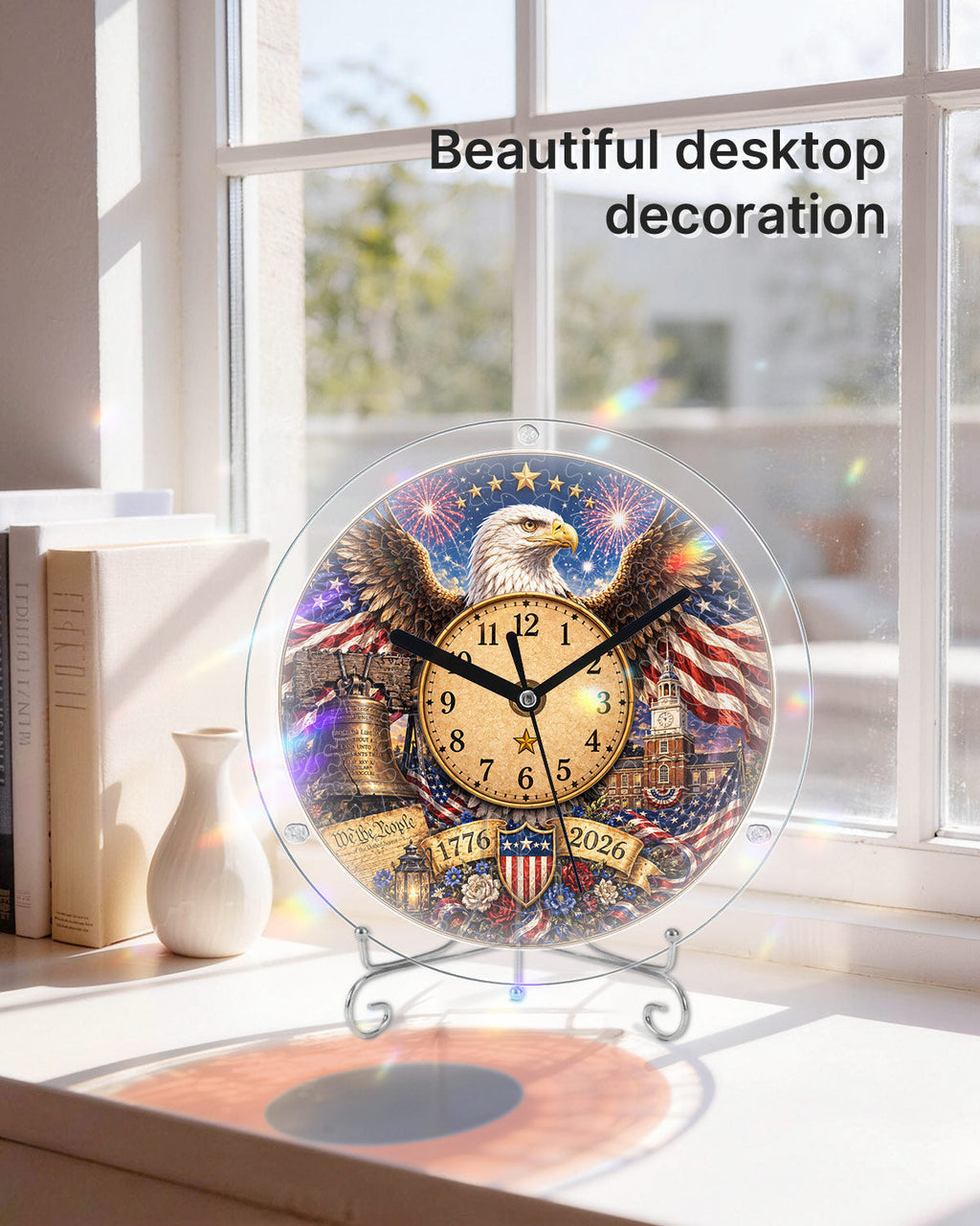 DIY Acrylic Puzzle Clock Kit - Majestic Eagle Liberty