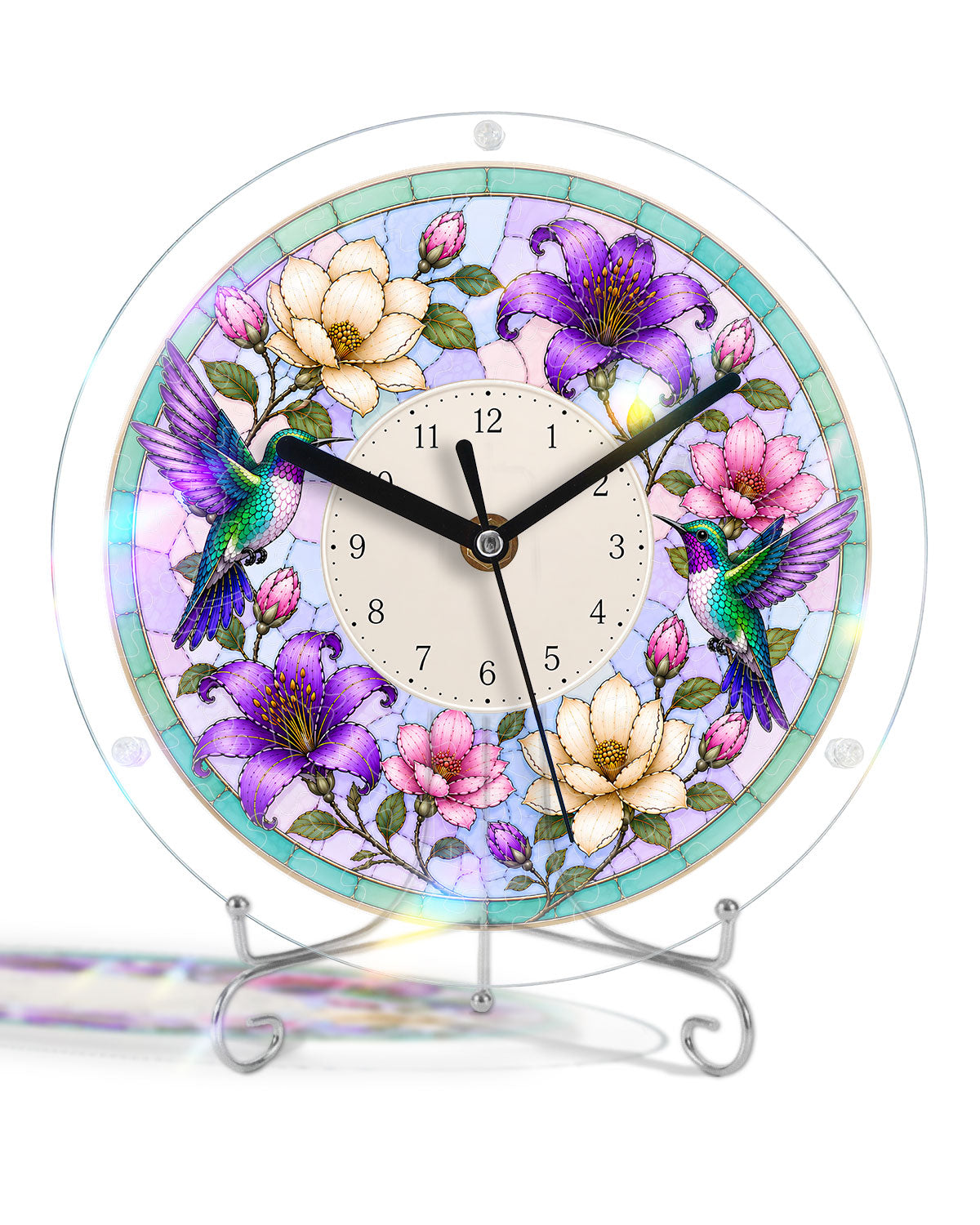 DIY Acrylic Puzzle Clock Kit - Spring Hummingbirds Bloom