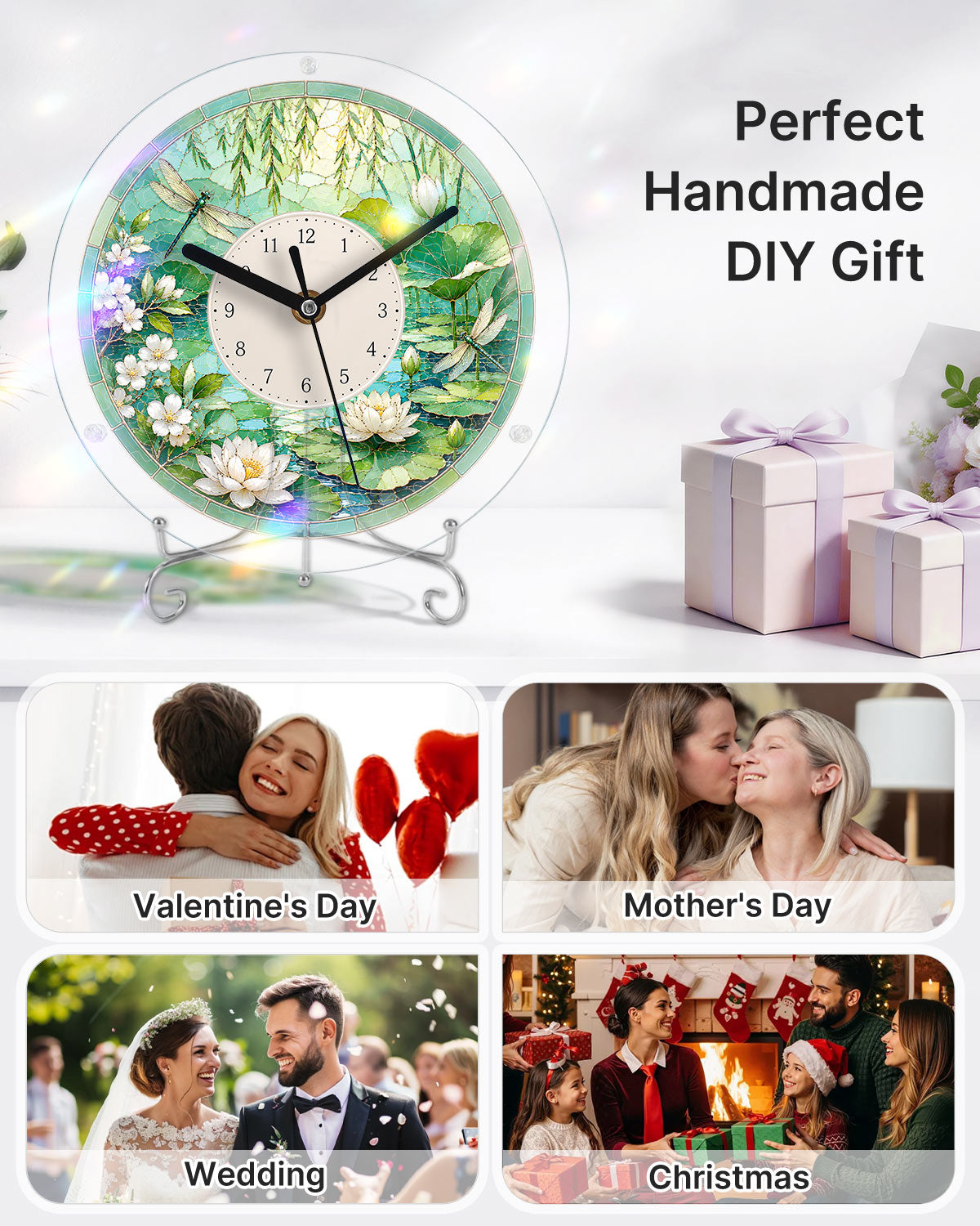 DIY Acrylic Puzzle Clock Kit - Summer Lotus Pond
