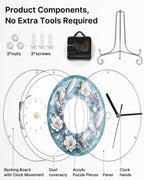 DIY Acrylic Puzzle Clock Kit - Winter Snowy Owls