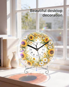 DIY Acrylic Puzzle Clock Kit - Golden Sunflower Field