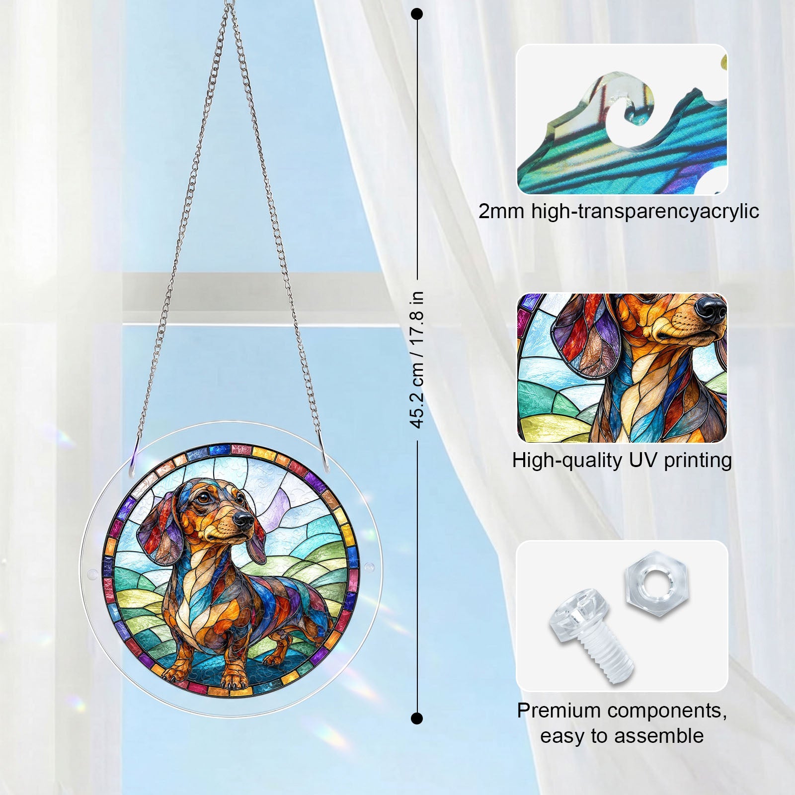 Acrylic Jigsaw Puzzle Suncatcher - Dachshund