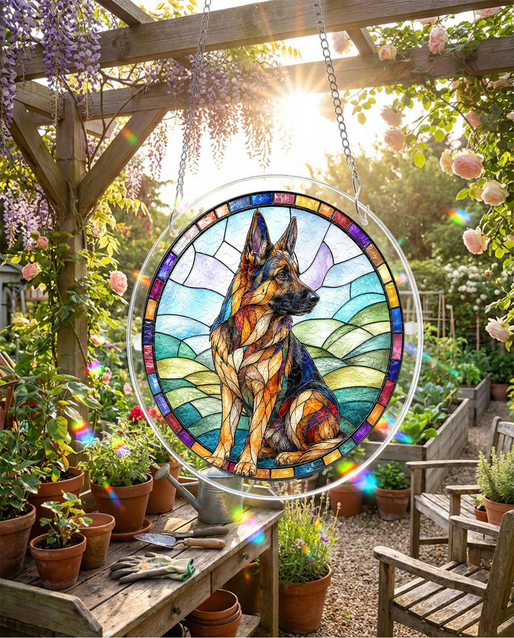 Acrylic Jigsaw Puzzle Suncatcher - German Shepherd