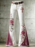 Women's Floral Casual Long Pants