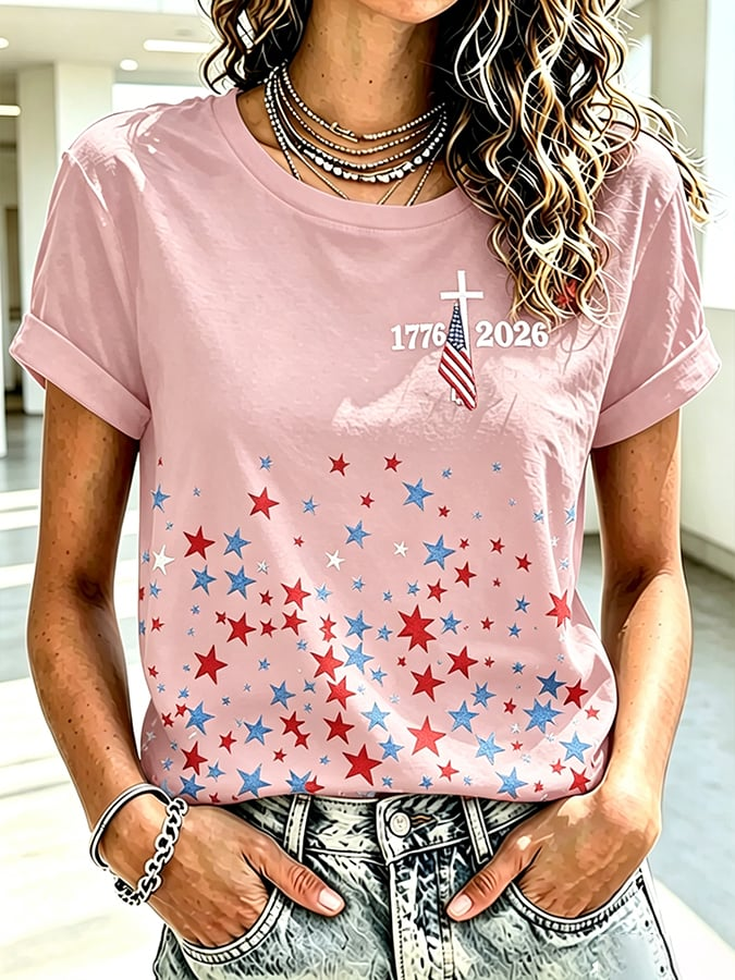 Women's America 250 1776-2026 Freedom Faith Print T-shirt
