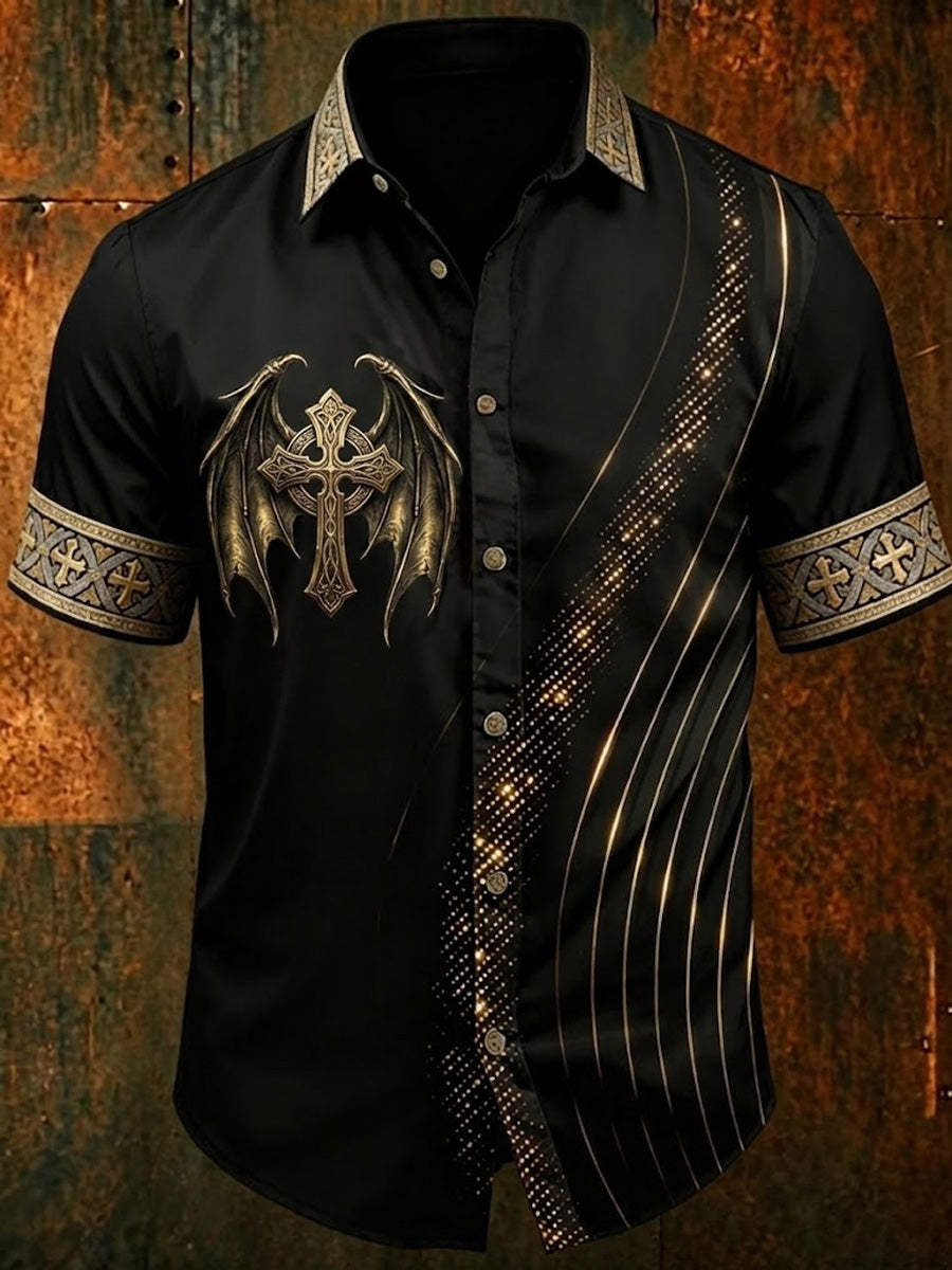 Men's Faith Cross Printed Polo Shirt