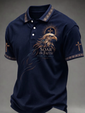Men's Faith Over Fear Print Casual Polo Shirt