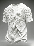 Faith Cross Commemorative Relief Printed Round Neck T-Shirt