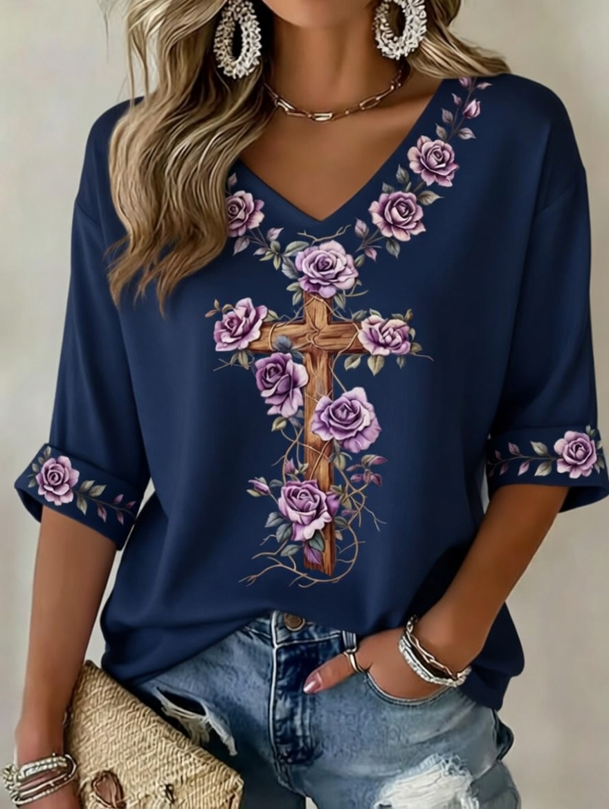 Women'S Faith Art Printed T-Shirt