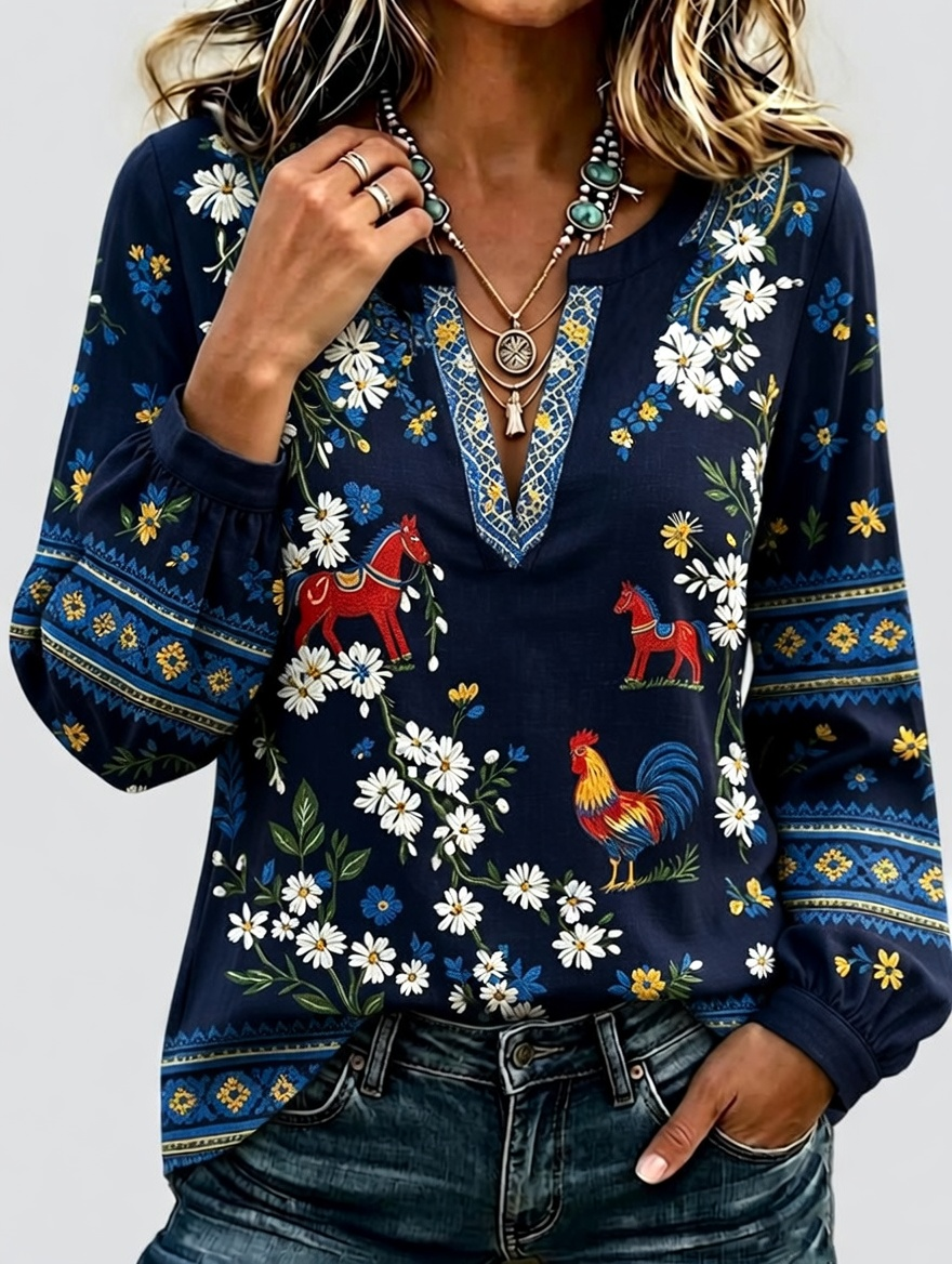 Women'S Floral Printed Top