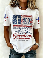 250Th Anniversary Commemorative Faith Glitter Printed Round Neck Top In The United States