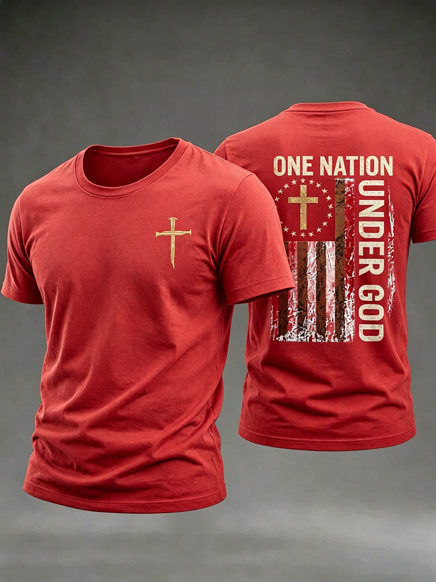 250Th Anniversary Faith Cross Printed Round Neck T-Shirt In The United States