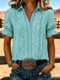 Women's Retro Western Print Shirt