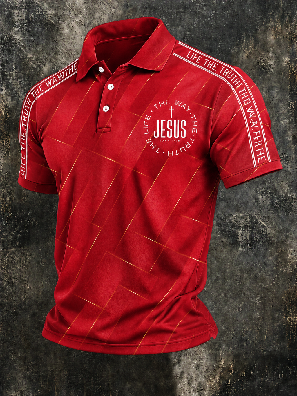 Men'S Retro Faith Printed Lapel Shirt