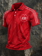 Men'S Retro Faith Printed Lapel Shirt