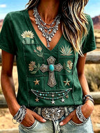 Women'S Casual Retro Western-Style Faith T-Shirt