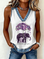 Women'S Alzheimer's awareness Printed Casual Vest