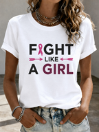 Women'S Faith Breast Cancer Publicity Print Short Sleeve T-Shirt