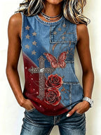 Women's Faith Floral Print Sleeveless Top