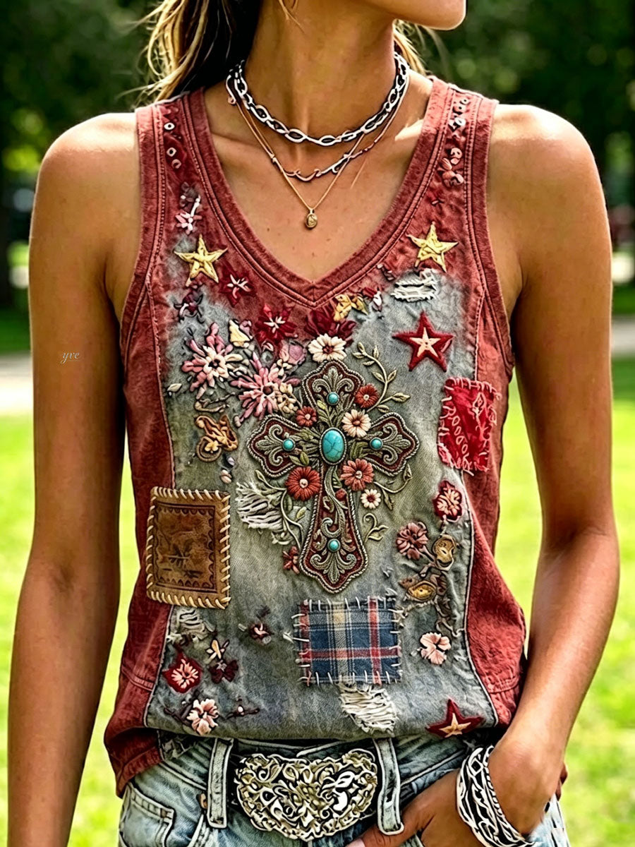 Women'S Western Style Faith Sleeveless T-Shirt
