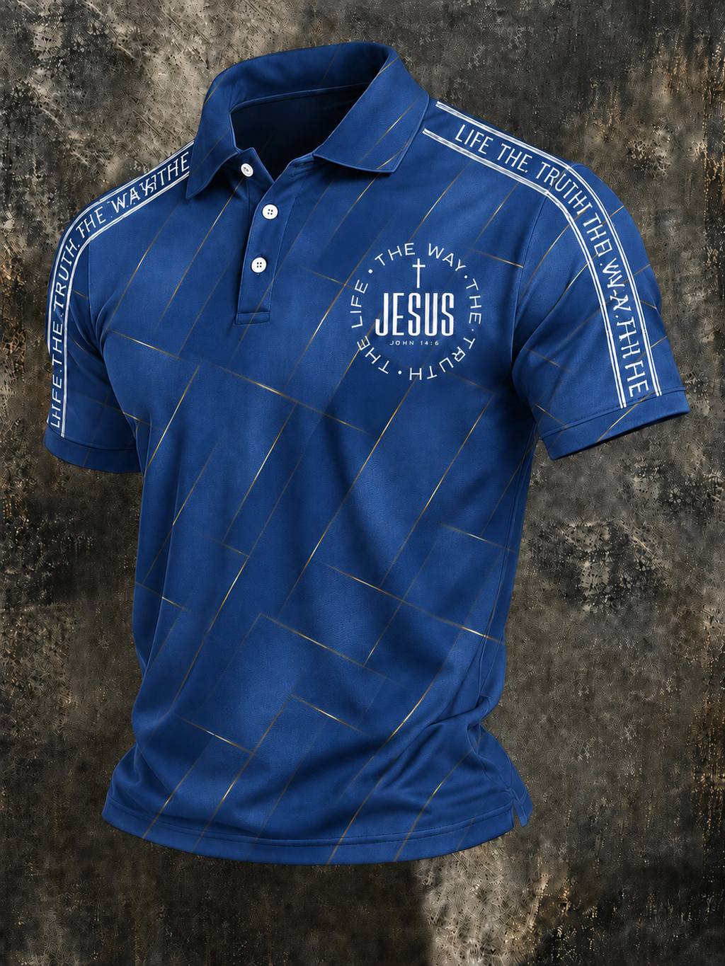 Men'S Retro Faith Printed Lapel Shirt