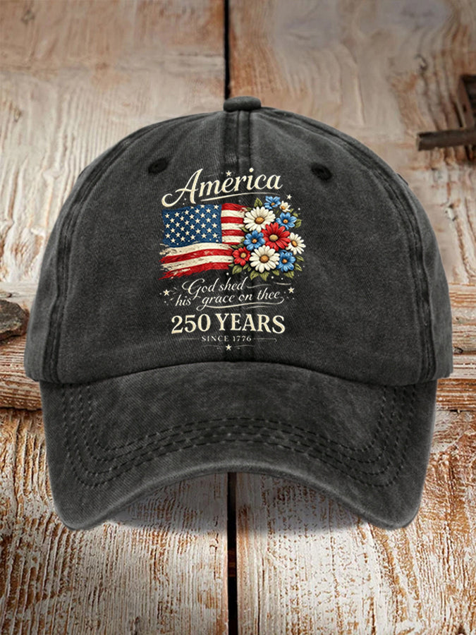 Unisex America 250 God Shed His Grace On Thee Print Baseball Cap