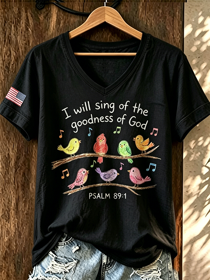 Women'S I Will Sing Of Thegoodness Of God Print Top