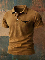 Men'S Western Cross Printed Polo Shirt