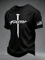 Men'S Faith Cross Printed Casual T-Shirt