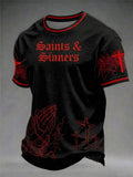 Men's Jesus Religious Beliefs Printed Short Sleeve T-shirt