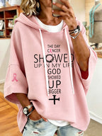 Women's Breast Cancer Faith Print Hoodie