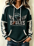Women'S Football Eagle Print Hooded Sweatshirt