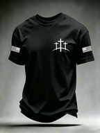 Men'S American Flag Cross Printed Short Sleeve T-Shirt