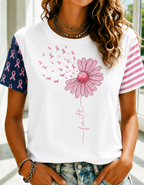 Women'S Belief In Breast Cancer Publicity Print Short Sleeve T-Shirt