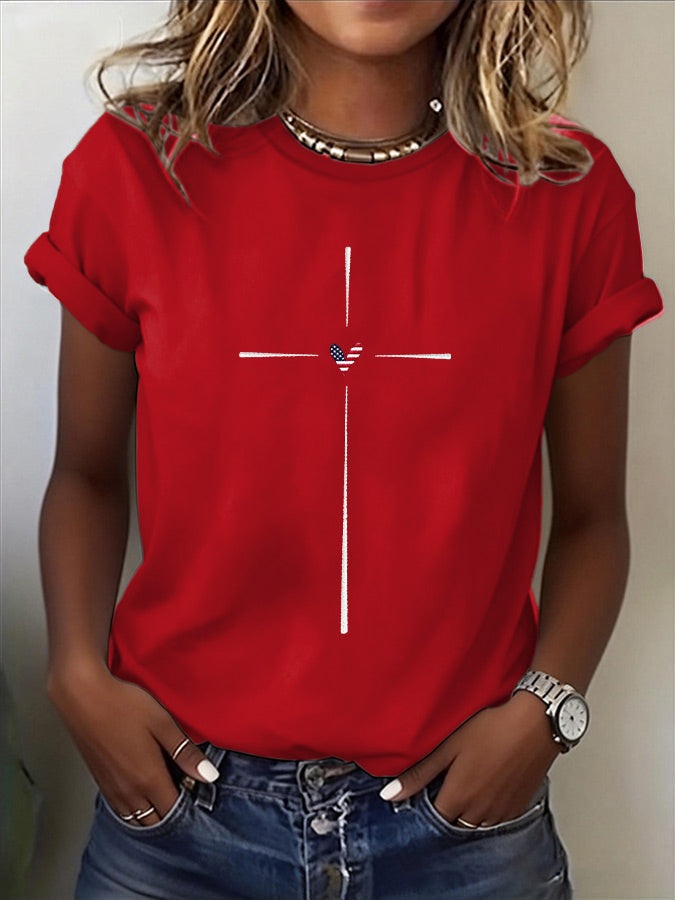 Women'S Casual Patriotic Faith T-Shirt