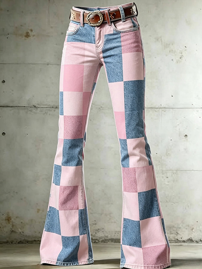 Women'S Contrasting Design Printed Casual Pants
