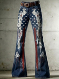 Women's 250th Anniversary Hot Diamond Printed Casual Jeans