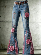 Women's Floral Casual Long Pants