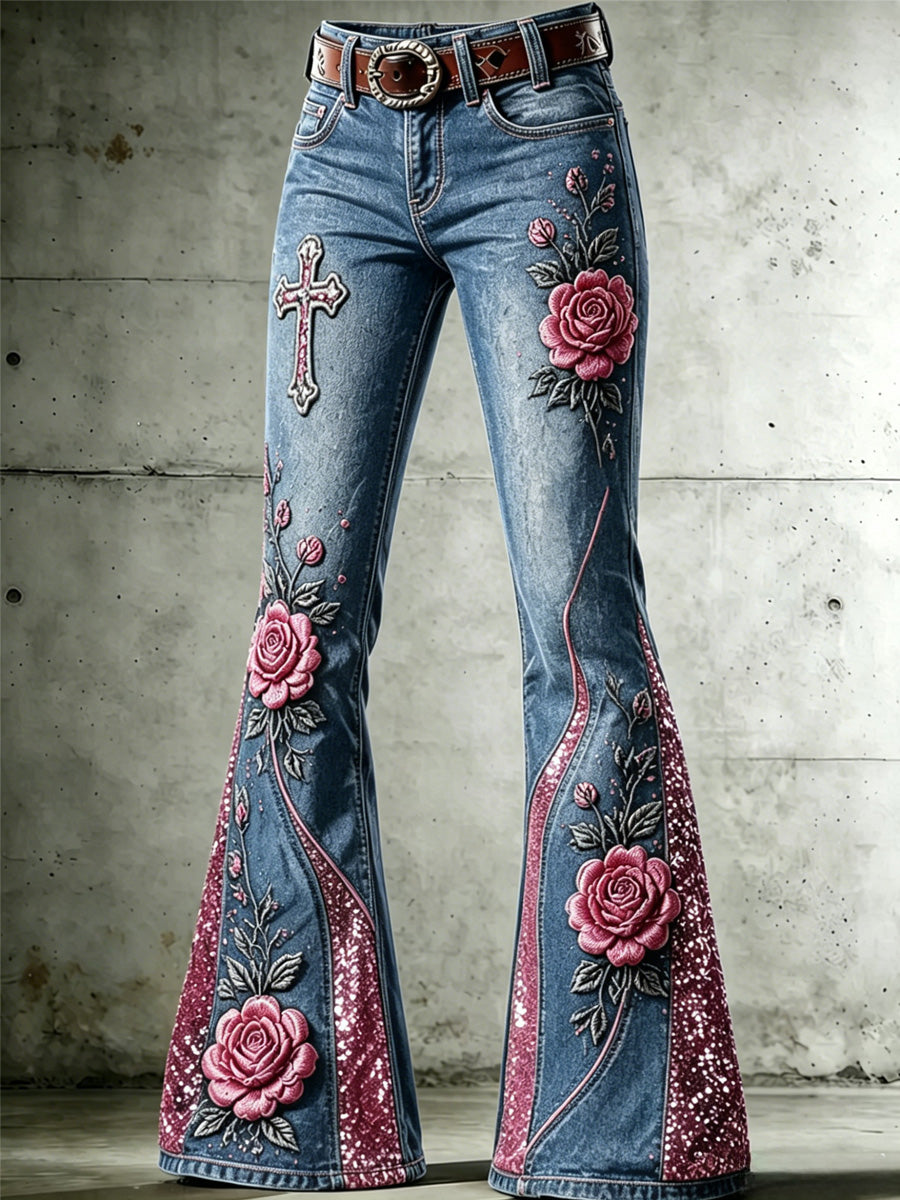Women's Floral Casual Long Pants