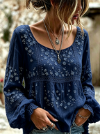Women'S Casual Plant Flower Art Pattern Printed Top