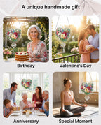 Acrylic Jigsaw Puzzle Suncatcher - Blush Garden Heart