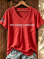 Women's ���ONE NATION UNDER GOD��� Printed T-shirt