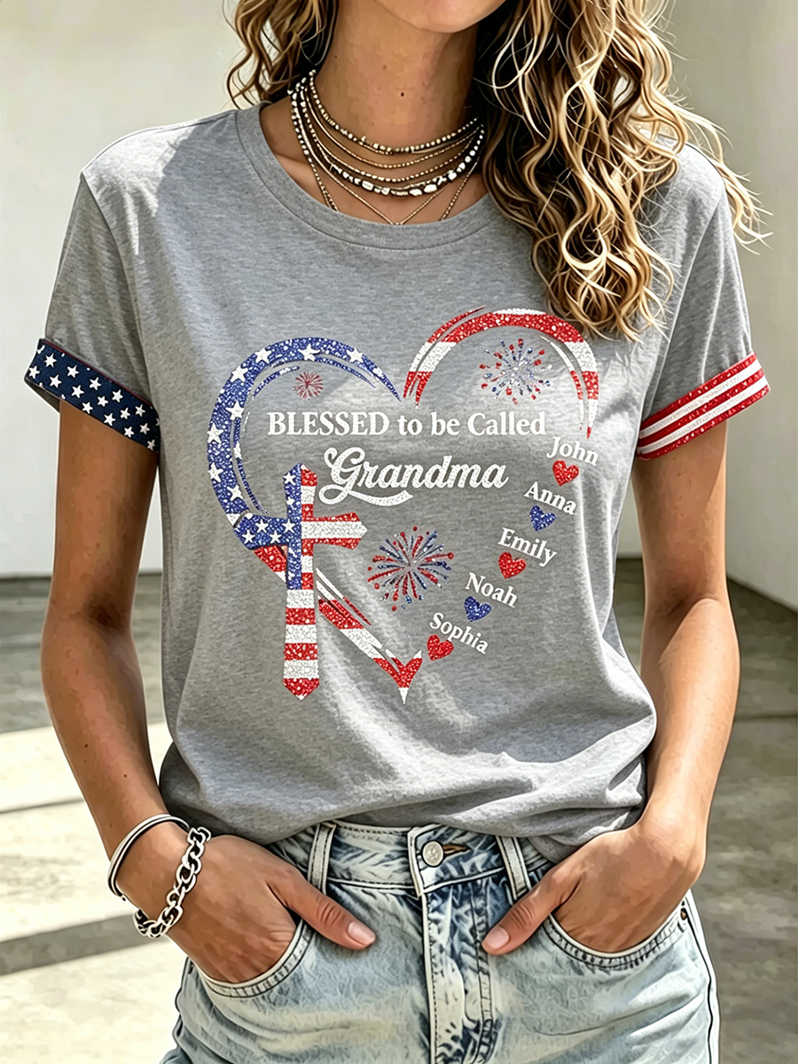 250Th Anniversary Commemorative Faith Glitter Printed Round Neck Top In The United States