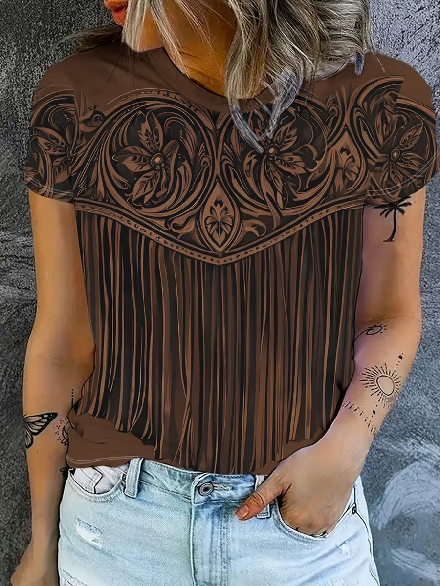 Women'S Casual Retro Western Faith T-Shirt